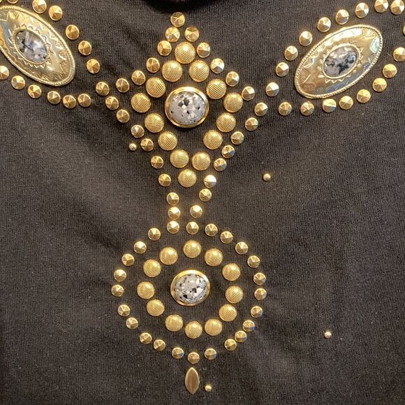 Vintage Western Gold Embellished Tunic Top - Picture 2 of 11